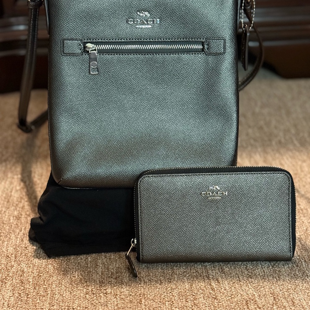 Coach Metallic Crossbody and Wallet Set